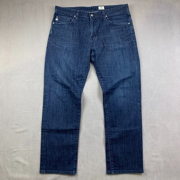 AG Adriano Goldschmied Mens Pants 36 Blue Jeans Straight Leg Made In USA 36x30 - Picture 1 of 12